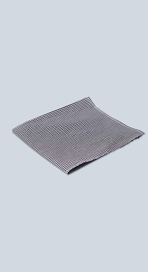 The Black Gingham Pocket Square