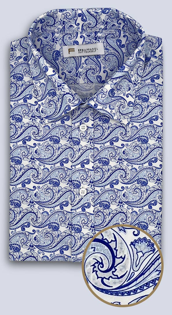 The Blue and White Paisley Shirt