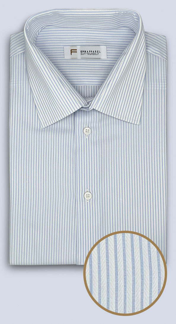 The Light Blue Striped Herringbone