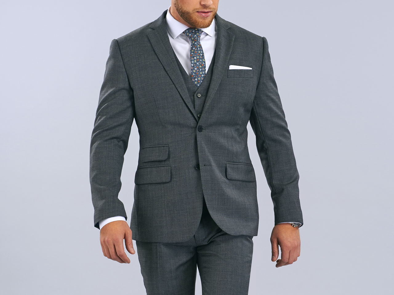 The Grey Sharkskin Three Piece Suit - Image 4