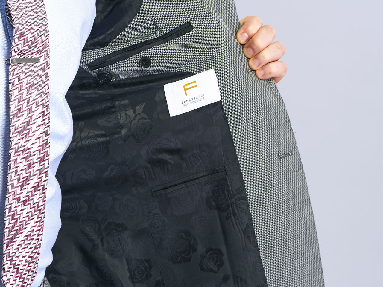 The Textured Platinum Three Piece Suit - Image 6