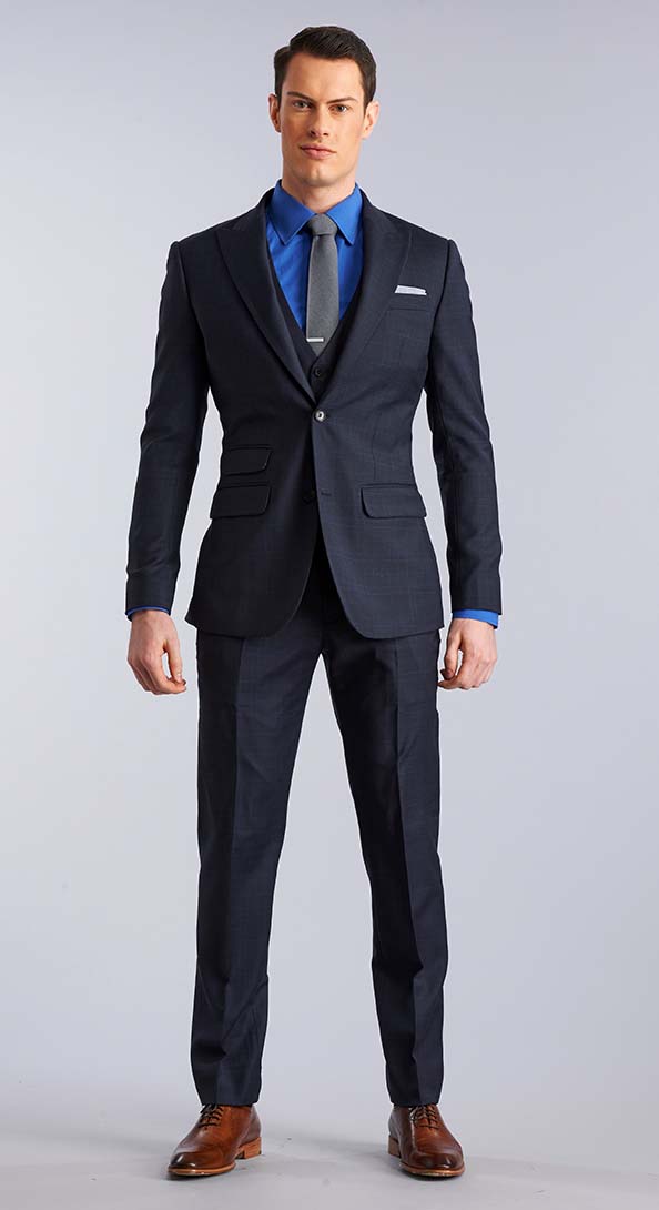 The Admiral Windowpane Three Piece Suit