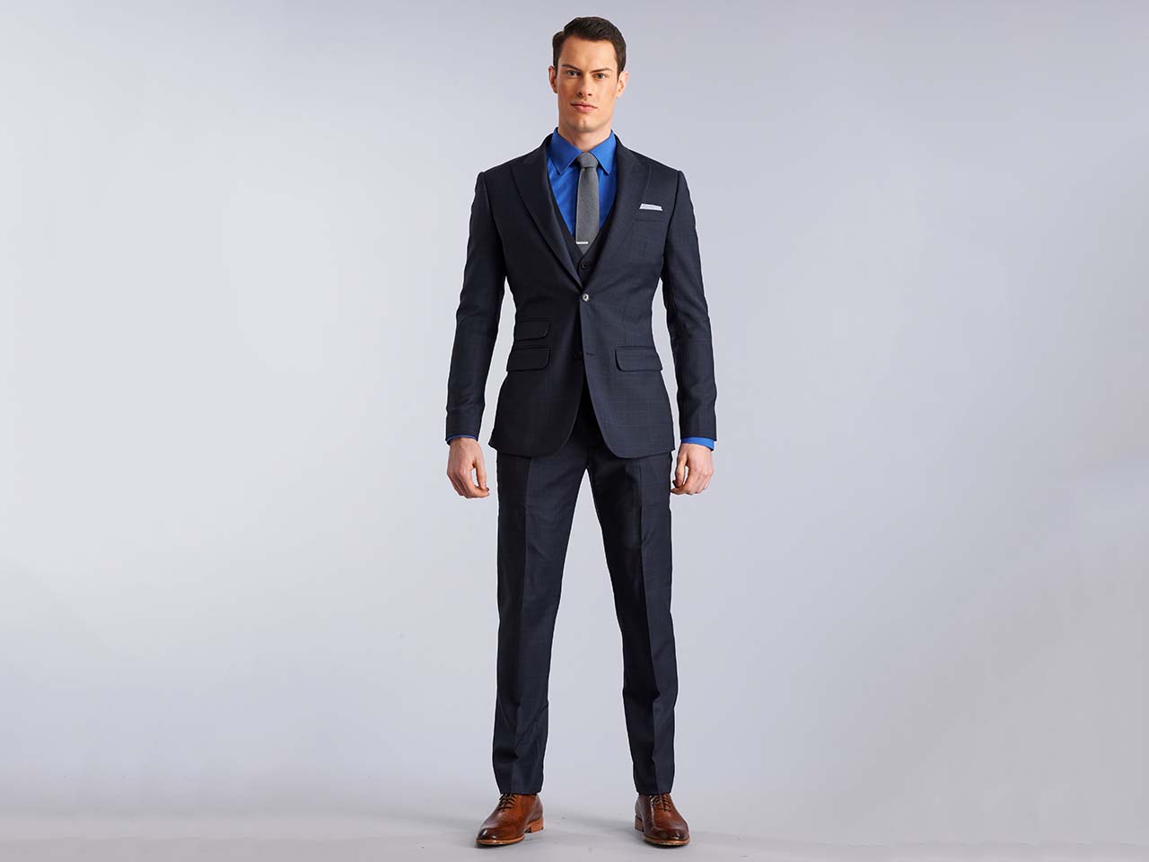 The Admiral Windowpane Three Piece Suit - Image 3