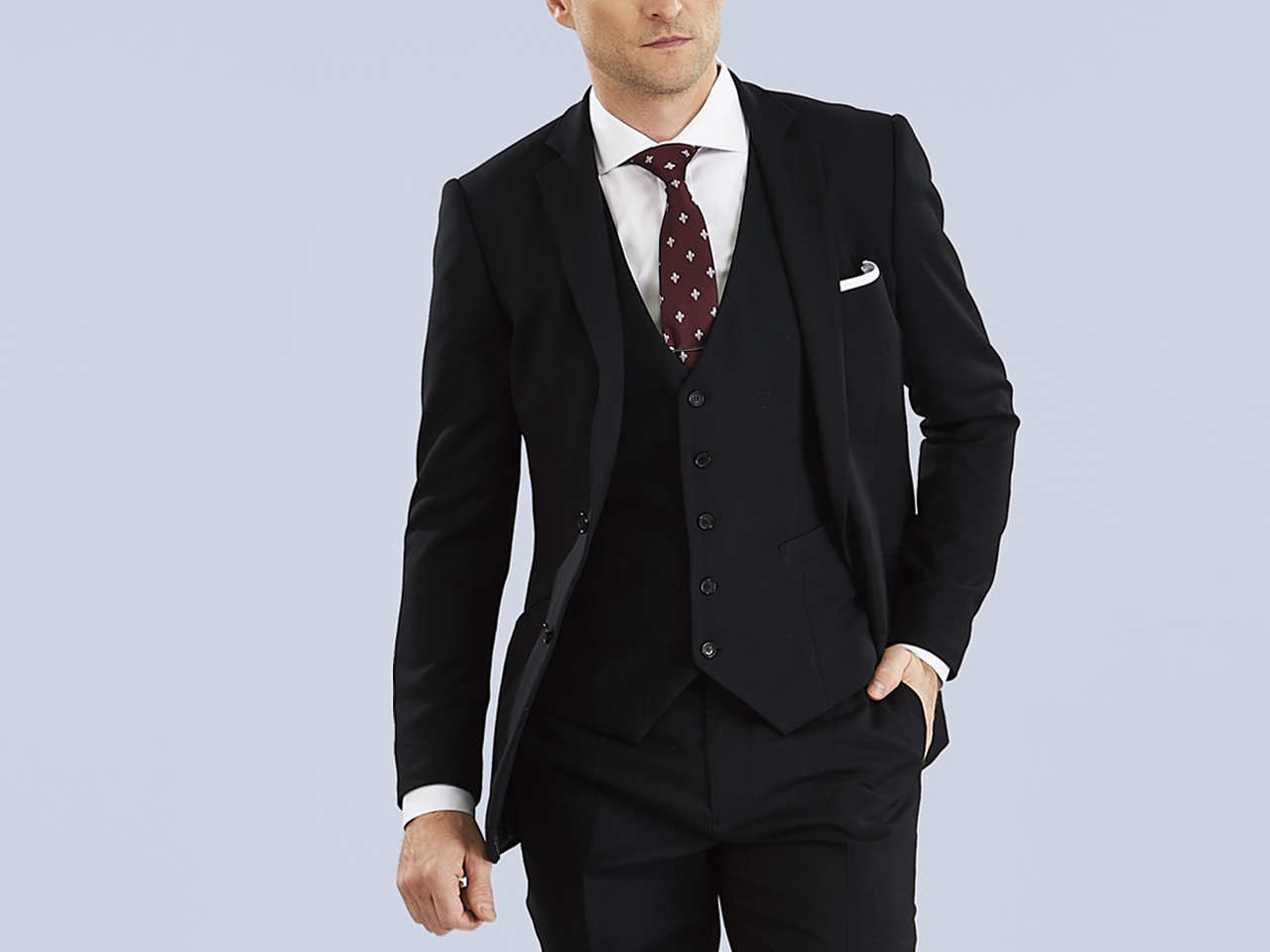 The Jet Black Lycra Three Piece Suit - Image 4