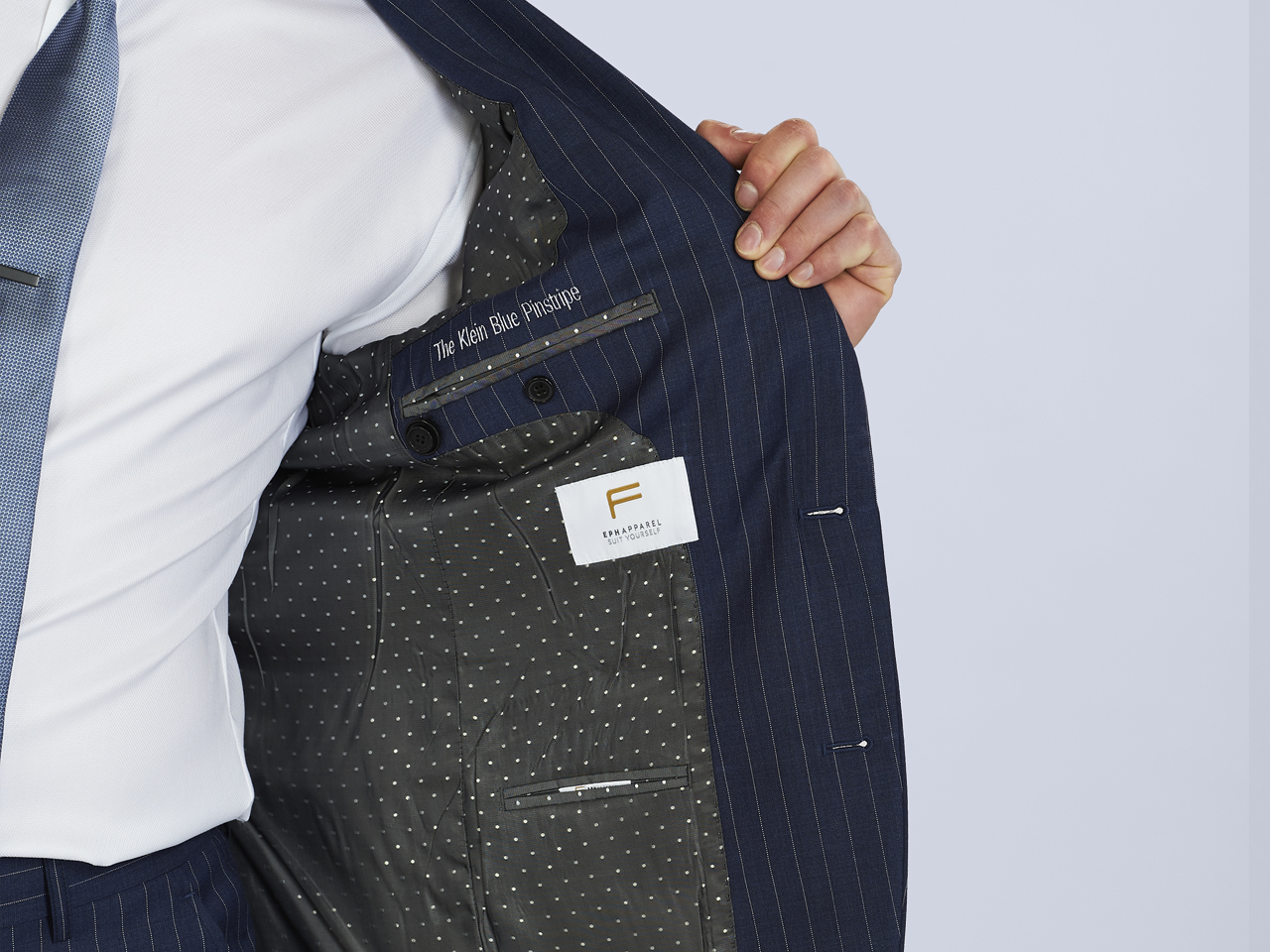 The Klein Blue Pinstripe Three Piece Suit - Image 4