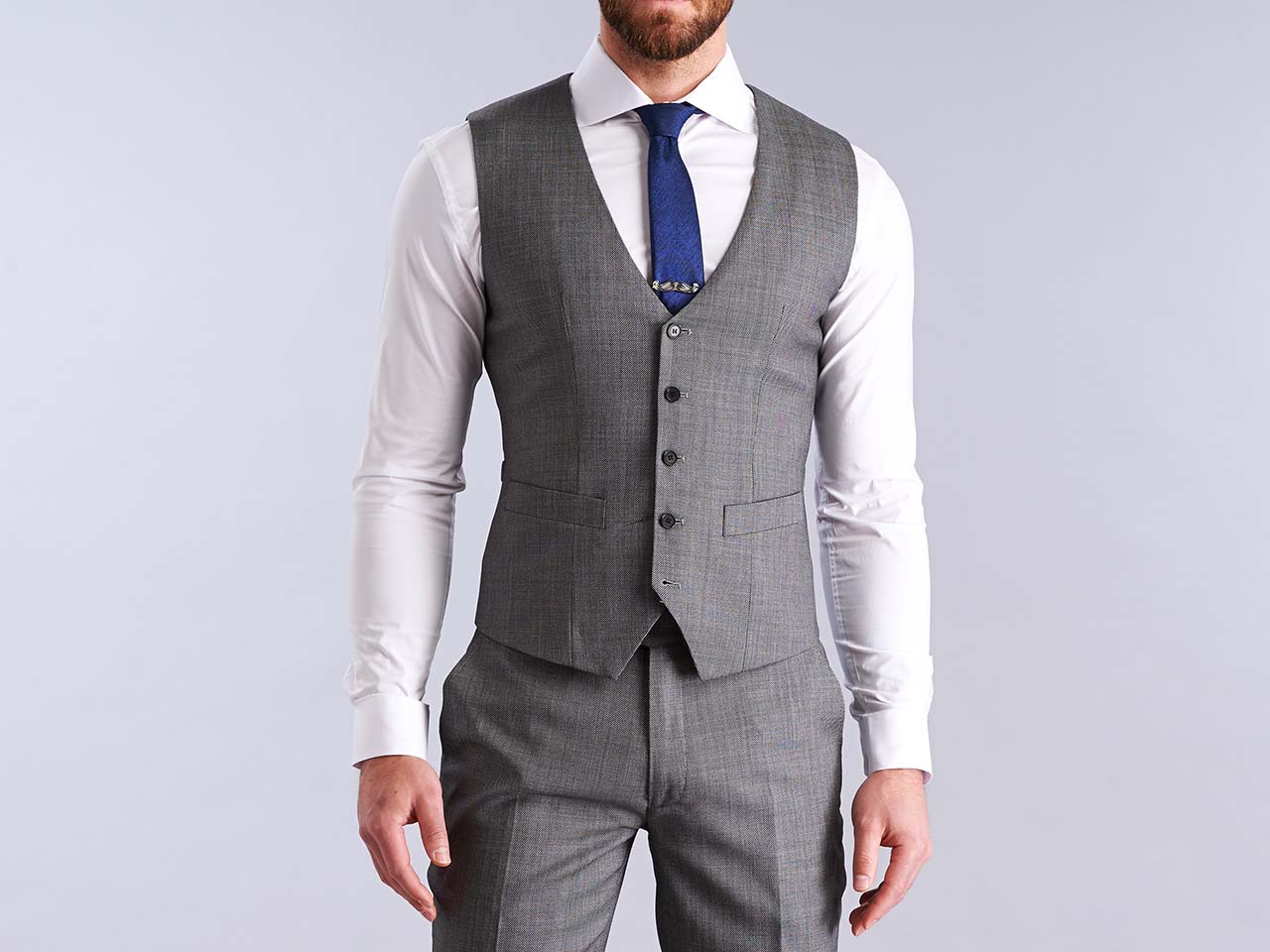 The Light Grey Nailhead Three Piece Suit - Image 5