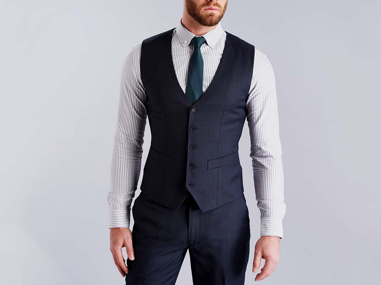 The Navy Nailhead Three Piece Suit - Image 6